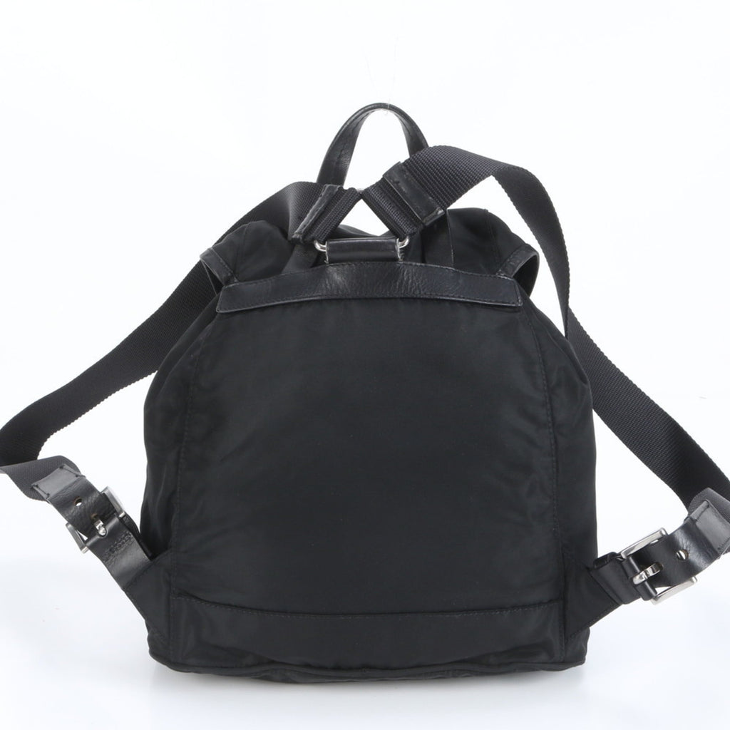 Prada Black Leather Nylon Backpack (Pre-Owned)