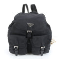 Prada Black Leather Nylon Backpack Shoulder Bag (Pre-Owned)