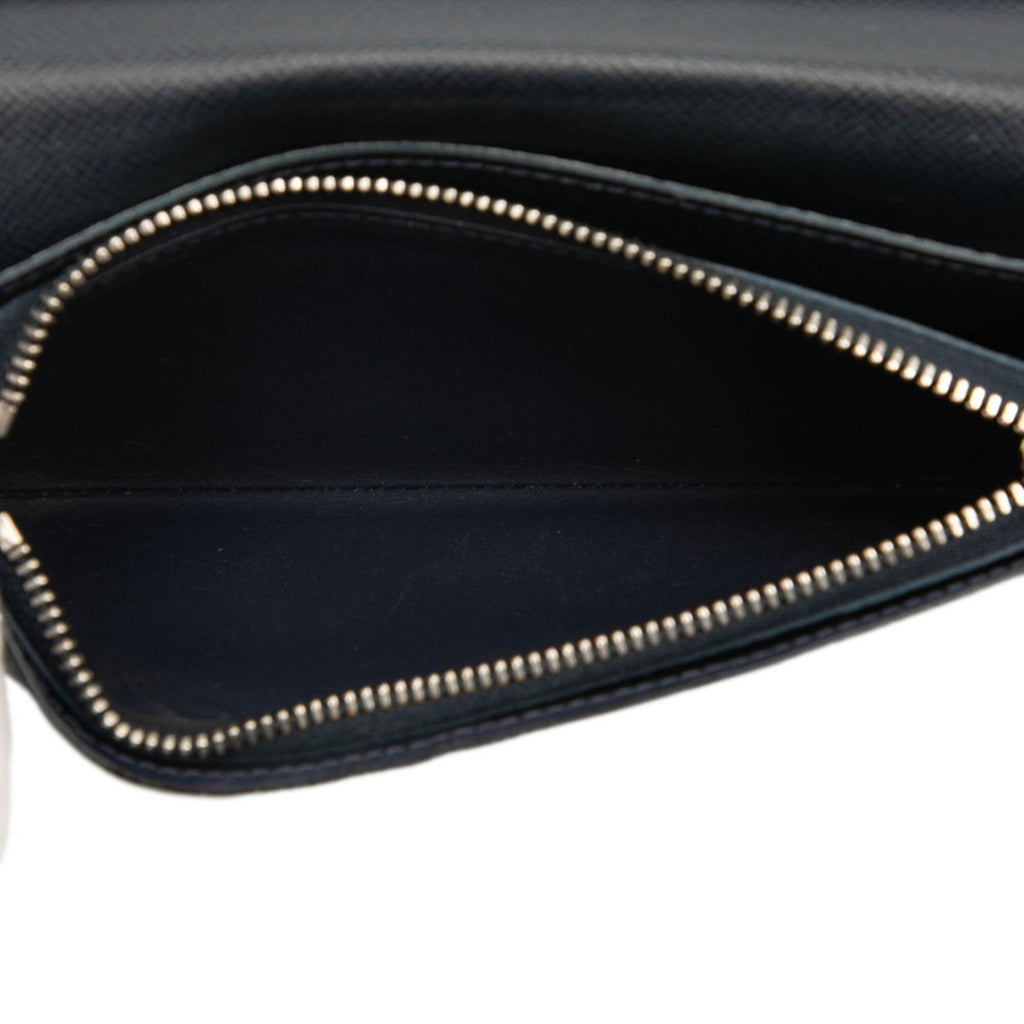 Louis Vuitton Navy Navy Blue Leather Long Wallet (Bi-Fold) (Pre-Owned)