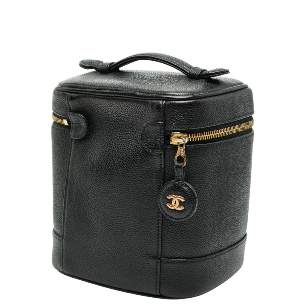 Chanel Black Grained Calfskin Handbag Vanity Bag (Pre-Owned)
