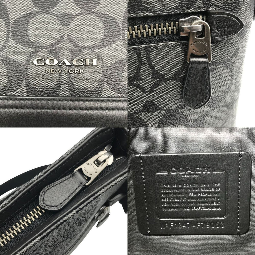 Coach Black Charcoal Gray Pvc Leather Shoulder Bag (Pre-Owned)