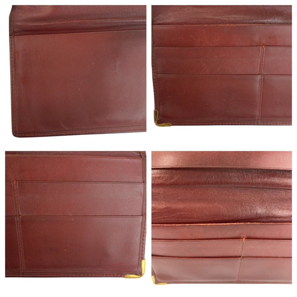 Cartier Bordeaux Leather Long Wallet (Bi-Fold) (Pre-Owned)