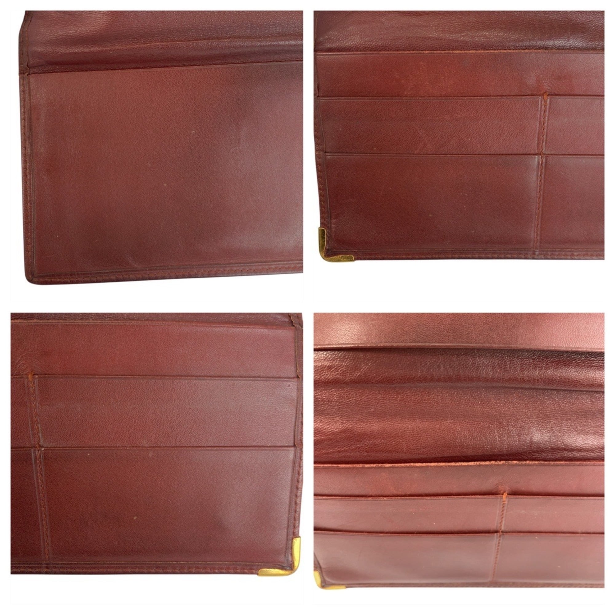 Cartier Bordeaux Leather Long Wallet (Bi-Fold) (Pre-Owned)