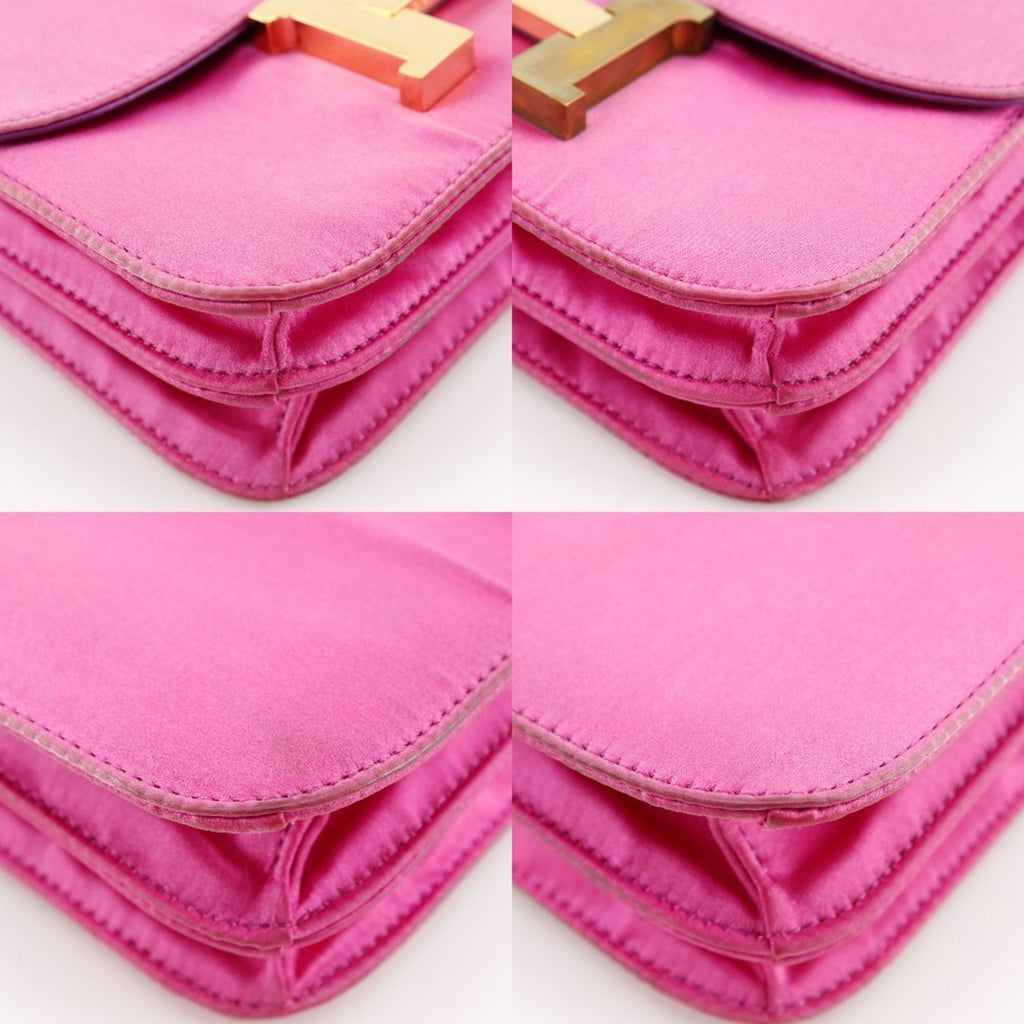 Hermes Constance Pink Silk Shoulder Bag (Pre-Owned)