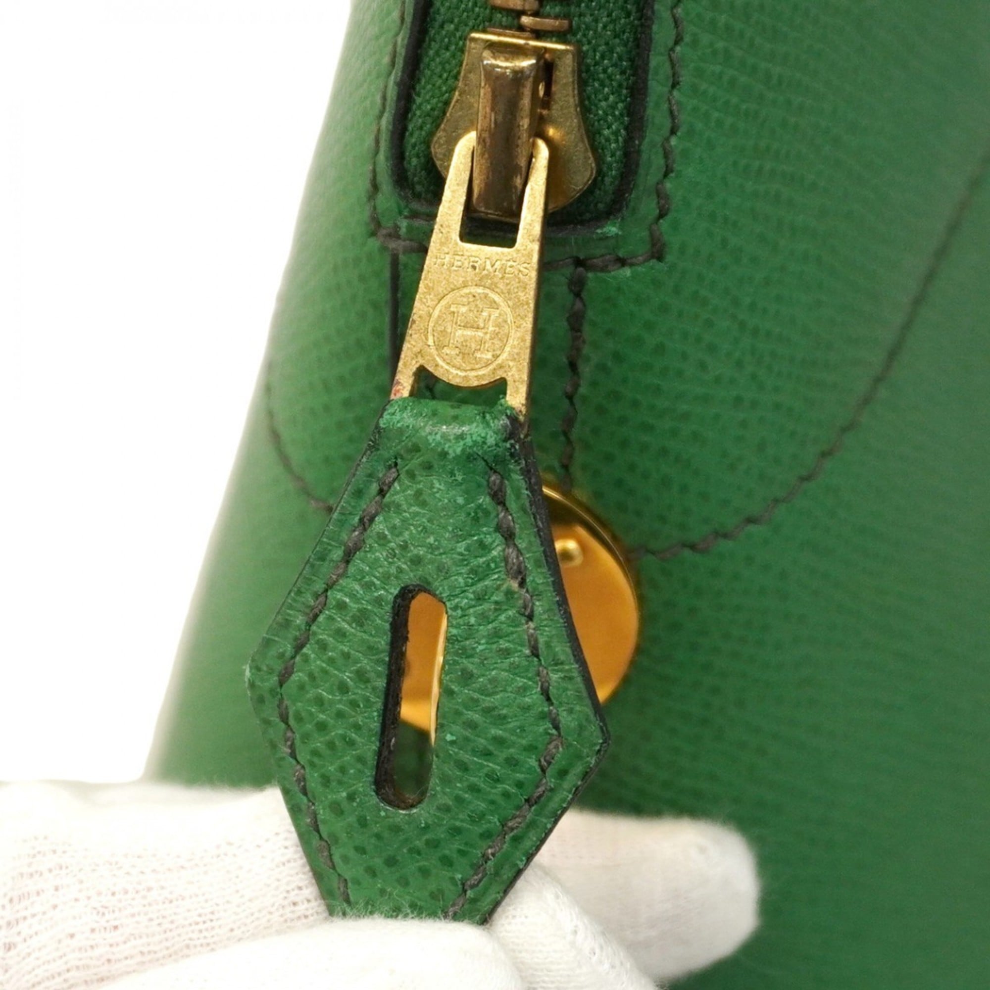 Hermes Bambou Courchevel Leather Handbag (Pre-Owned)
