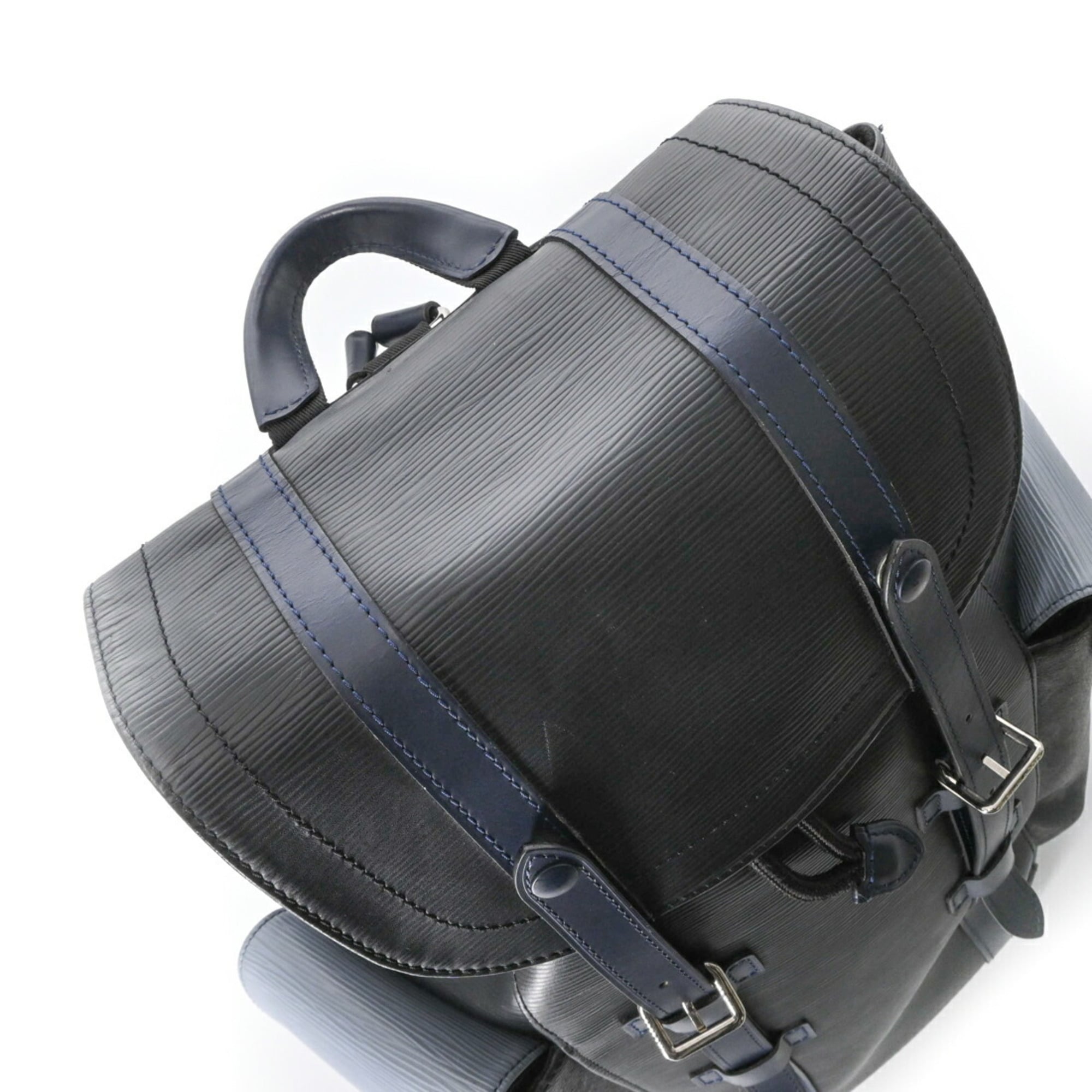 Louis Vuitton Black Blue Gray Monogram Eclipse Monogram Eclipse Epi Leather Backpack (Pre-Owned)