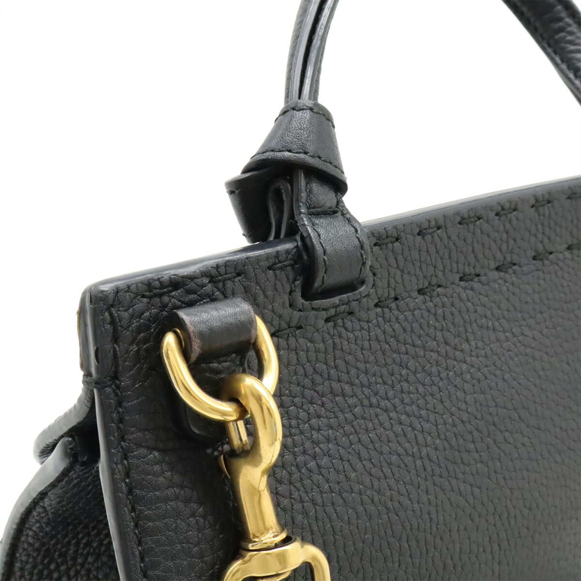 Gucci Black Leather Handbag Shoulder Bag (Pre-Owned)