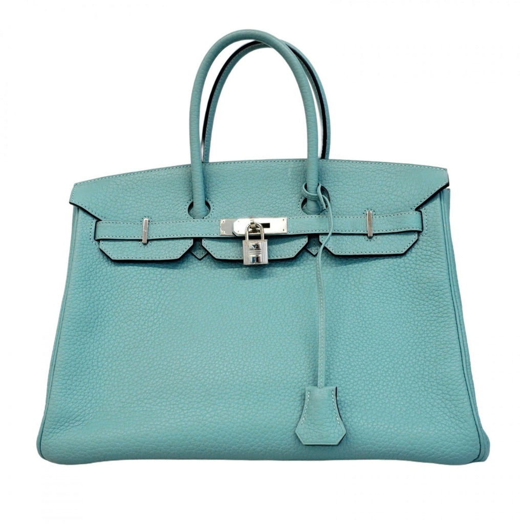 Hermes Ciel Taurillon Clemence Leather Handbag (Pre-Owned)