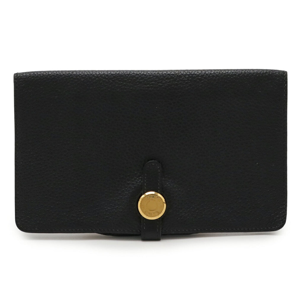 Hermes Black Togo Leather Long Bill Wallet (Bi-Fold) (Pre-Owned)