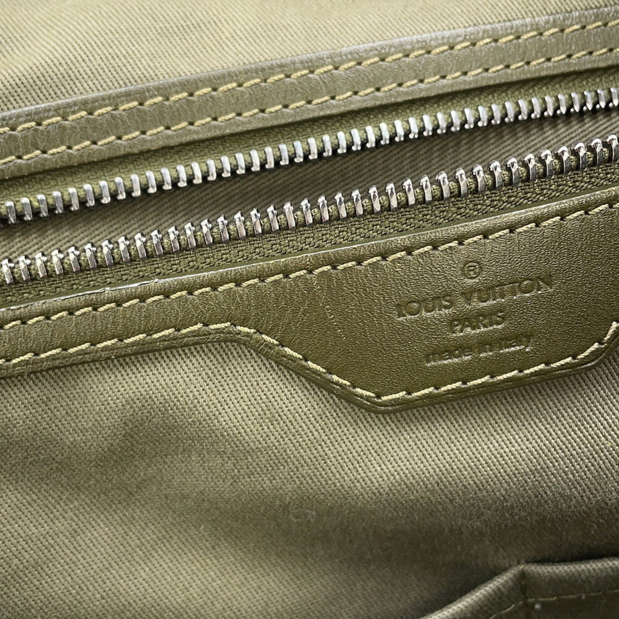 Louis Vuitton Monogram Impression Khaki Denim Shoulder Bag (Pre-Owned)
