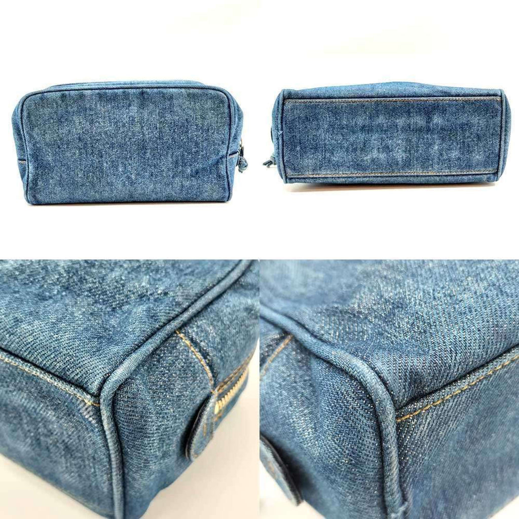 Chanel Denim Blue Denim Clutch Bag (Pre-Owned)