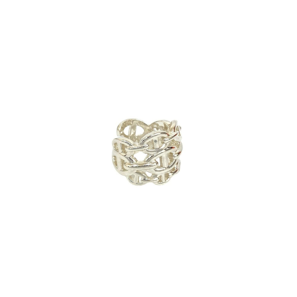 Hermes Silver Silver 925 Band Ring (Pre-Owned)