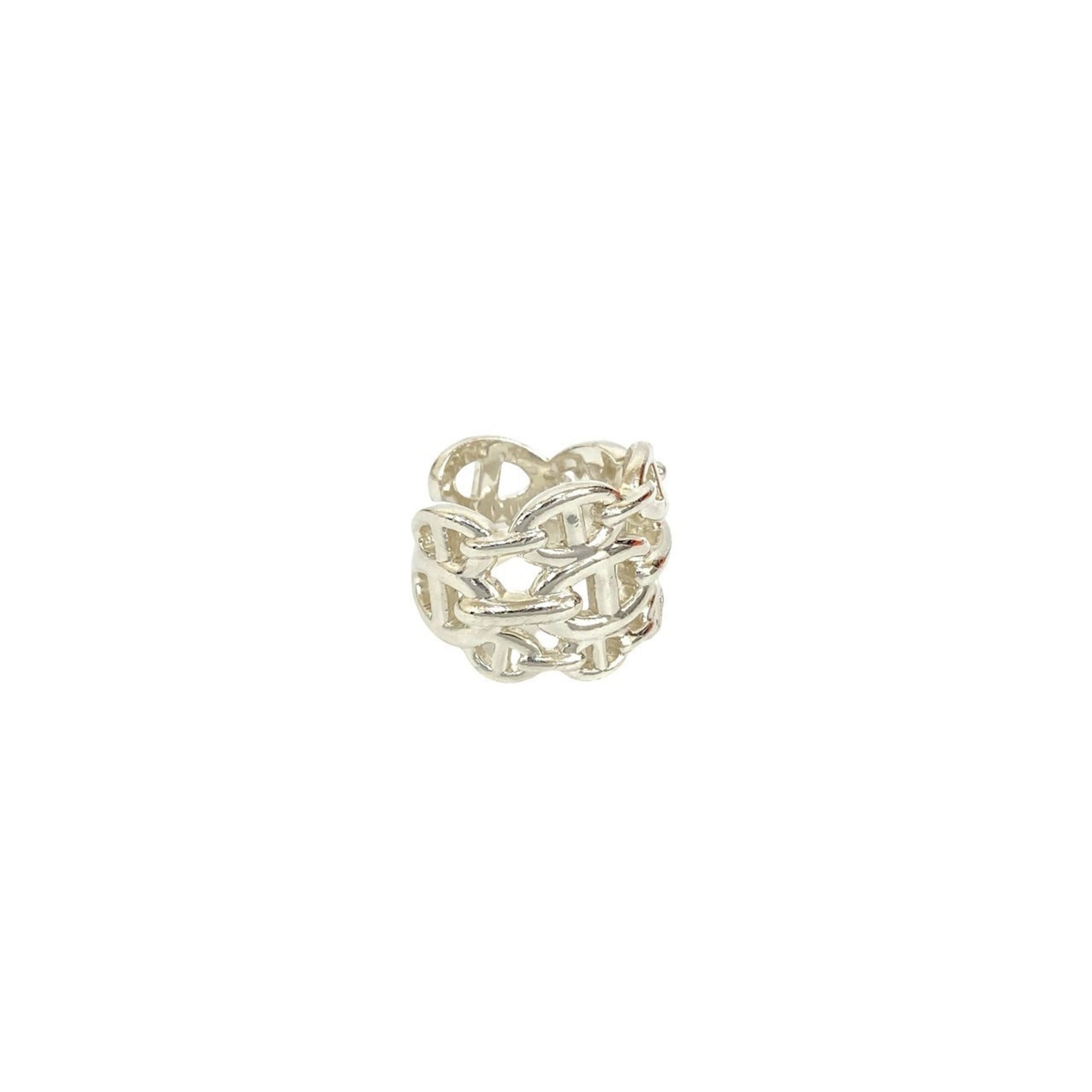 Hermes Silver Silver 925 Band Ring (Pre-Owned)