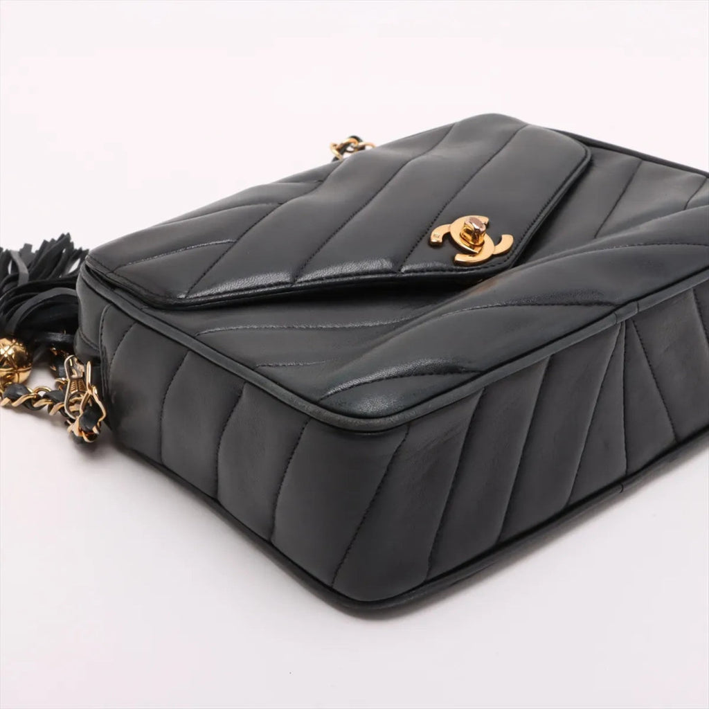 Chanel Navy Leather Shoulder Bag (Pre-Owned)