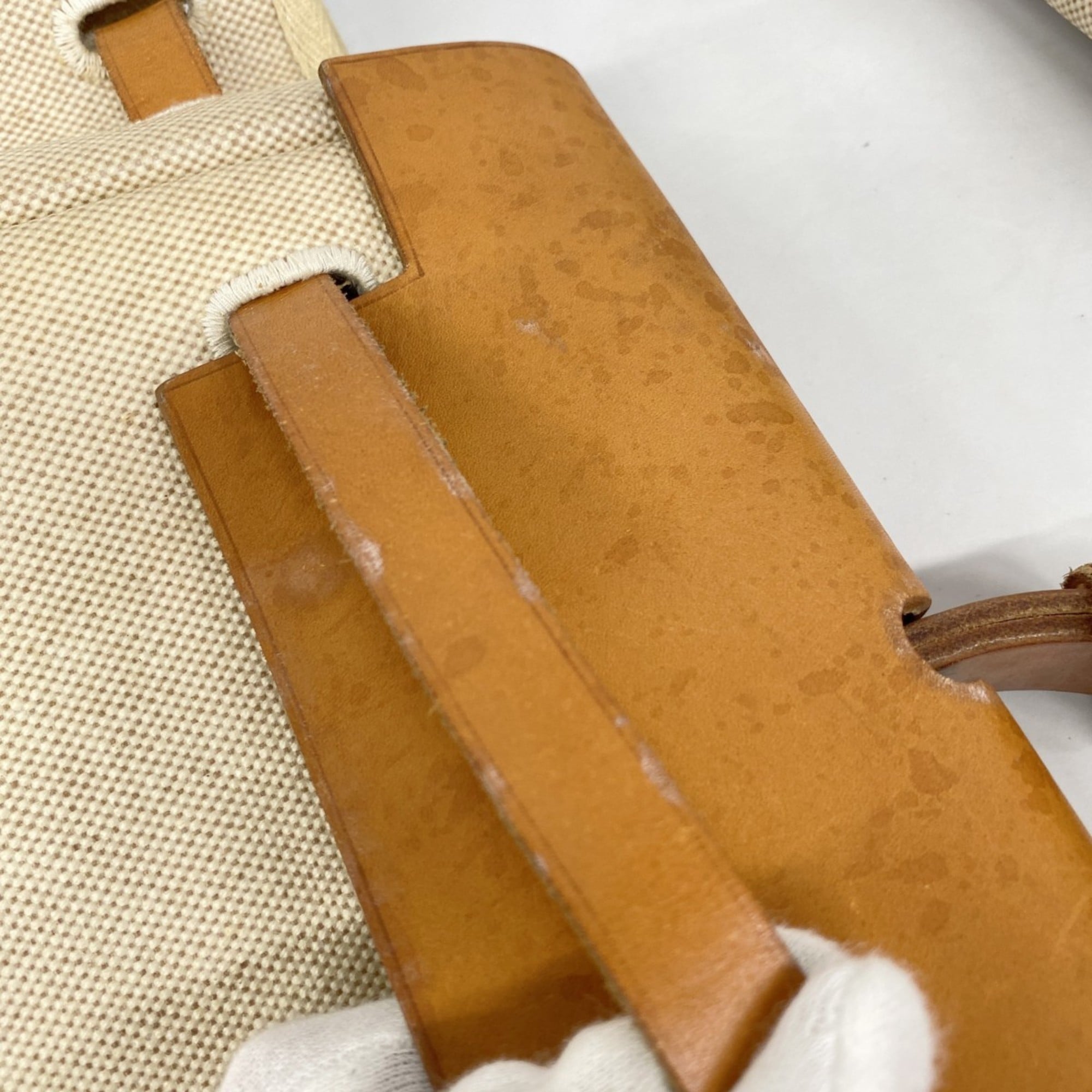 Hermes Natural Toile H Handbag (Pre-Owned)