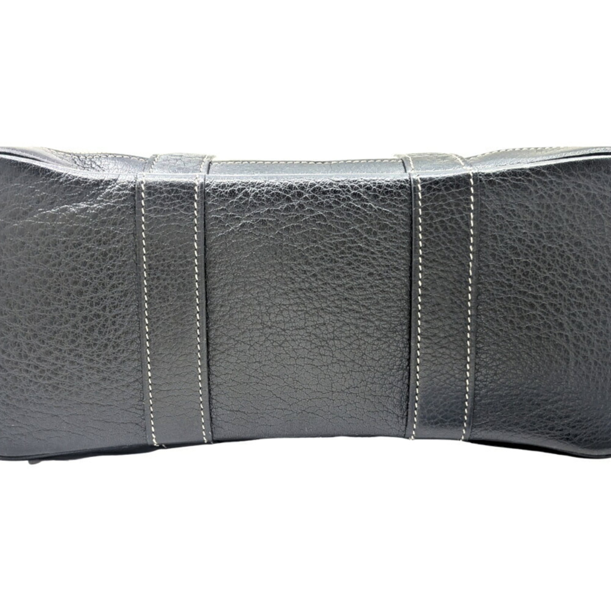 Hermes Black Canvas Leather Shoulder Bag (Pre-Owned)
