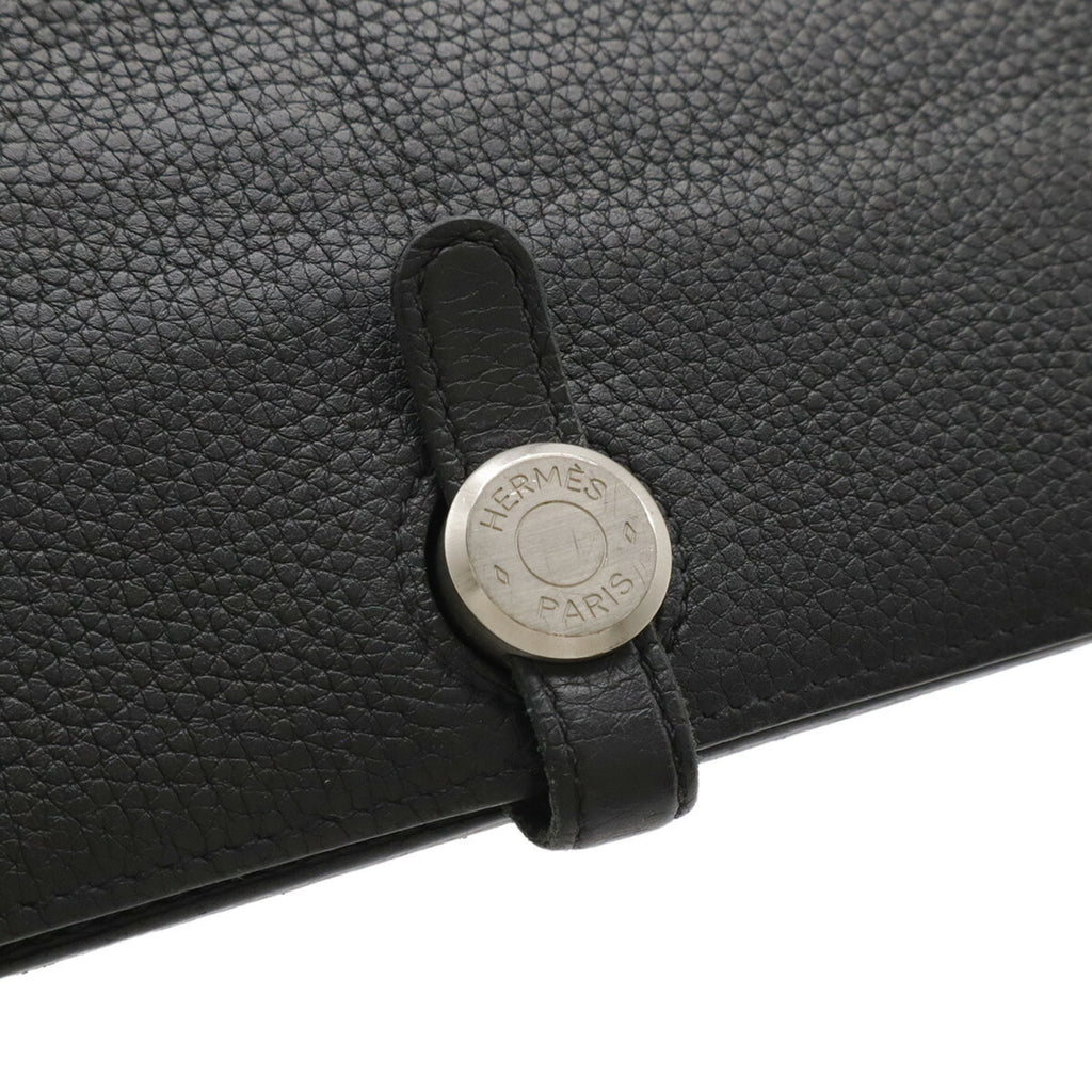 Hermes Black Togo Leather Long Wallet (Bi-Fold) (Pre-Owned)