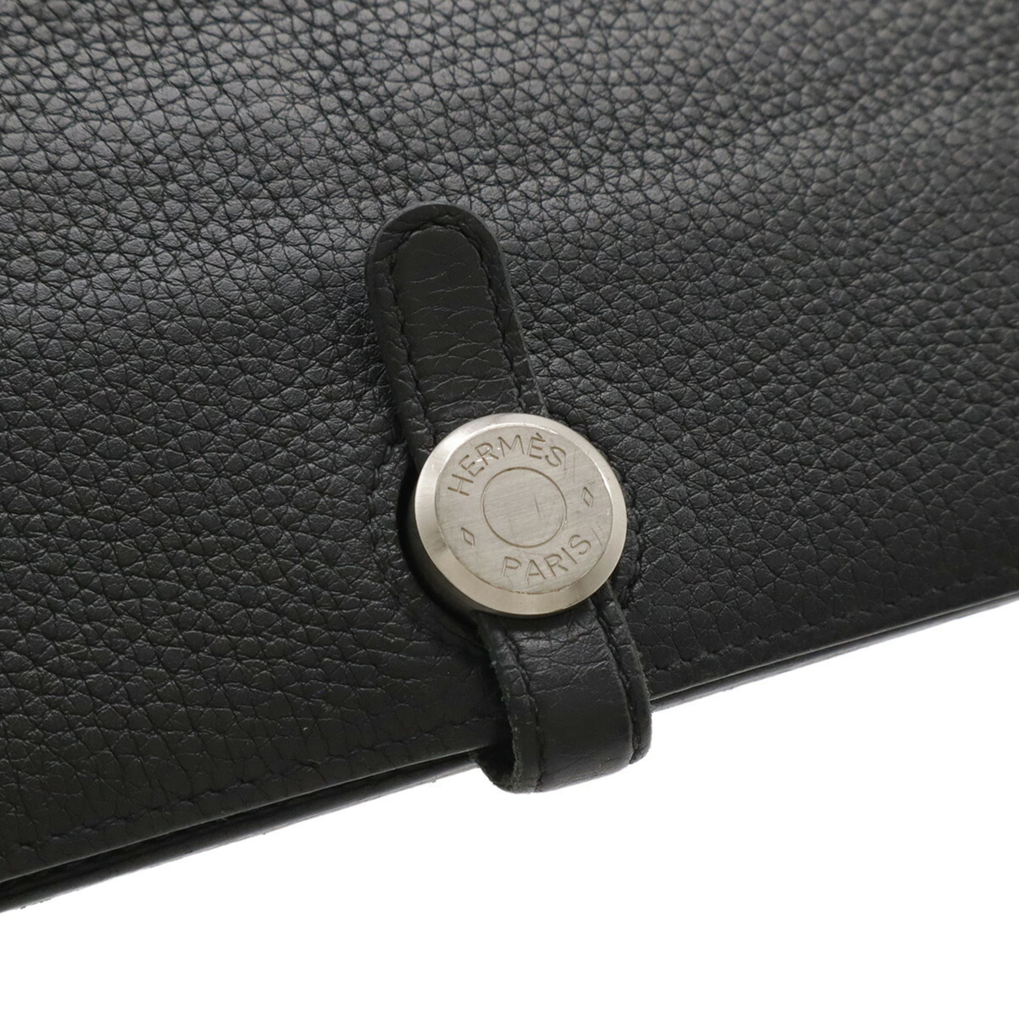 Hermes Black Togo Leather Long Wallet (Bi-Fold) (Pre-Owned)