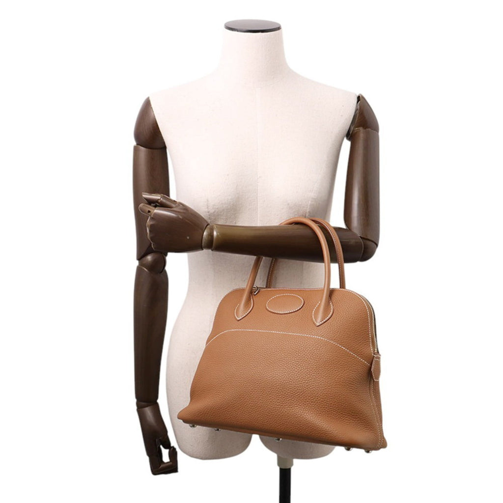 Hermes Bolide Gold Taurillon Clemence Leather Handbag (Pre-Owned)