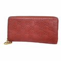 Gucci Red Color Leather Long Wallet (Bi-Fold) (Pre-Owned)