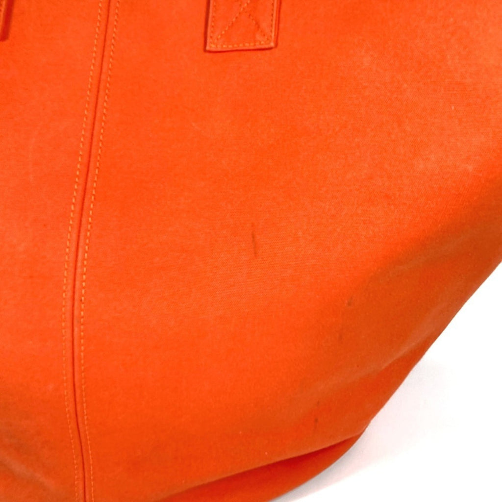 Hermes Orange Cotton Boston Bag Handbag Shoulder Bag Tote Bag (Pre-Owned)