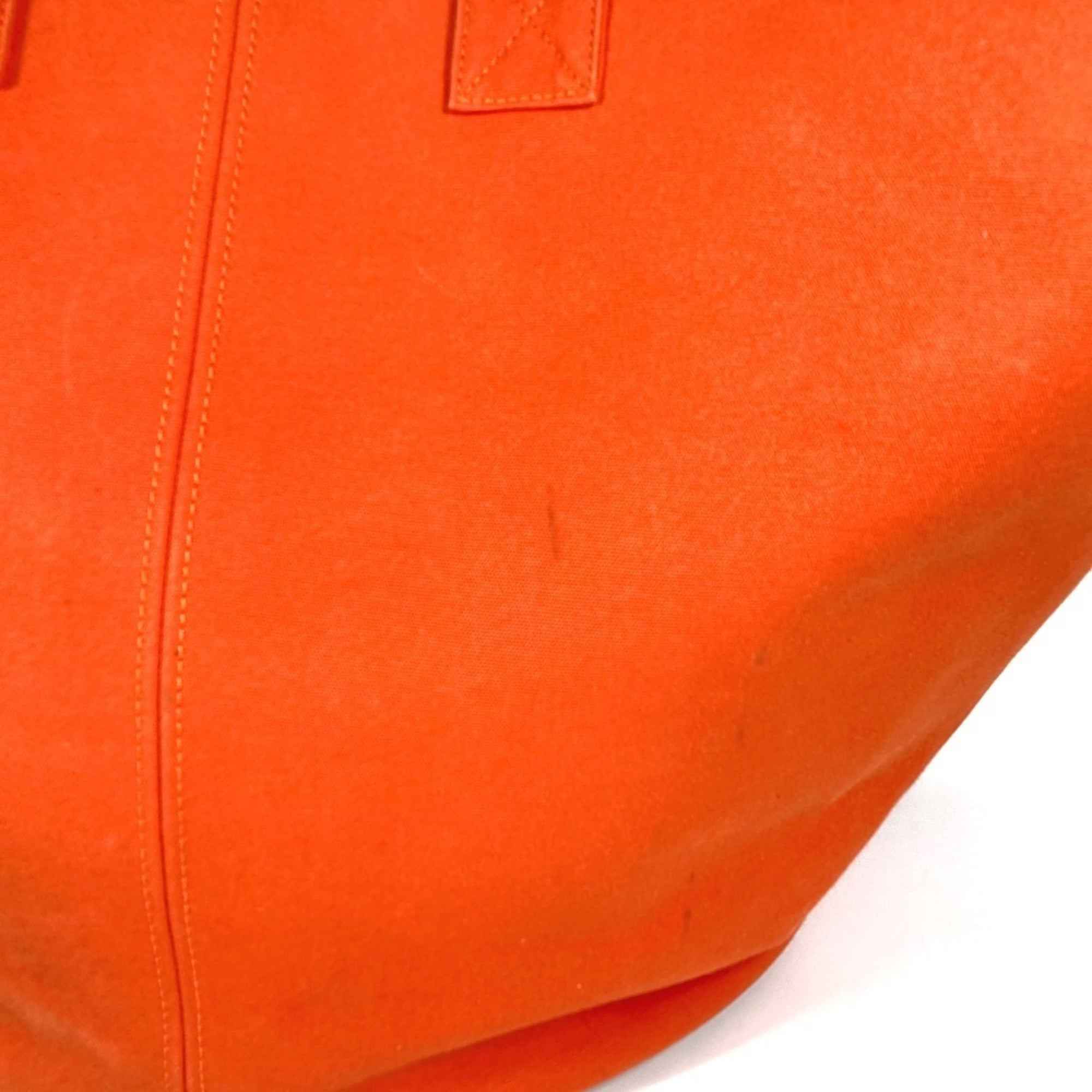 Hermes Orange Cotton Boston Bag Handbag Shoulder Bag Tote Bag (Pre-Owned)