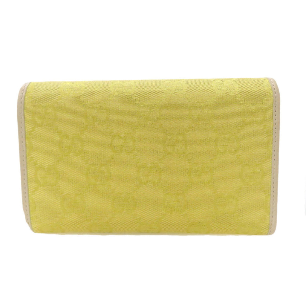 Gucci Yellow Canvas Wallet (Tri-Fold) (Pre-Owned)