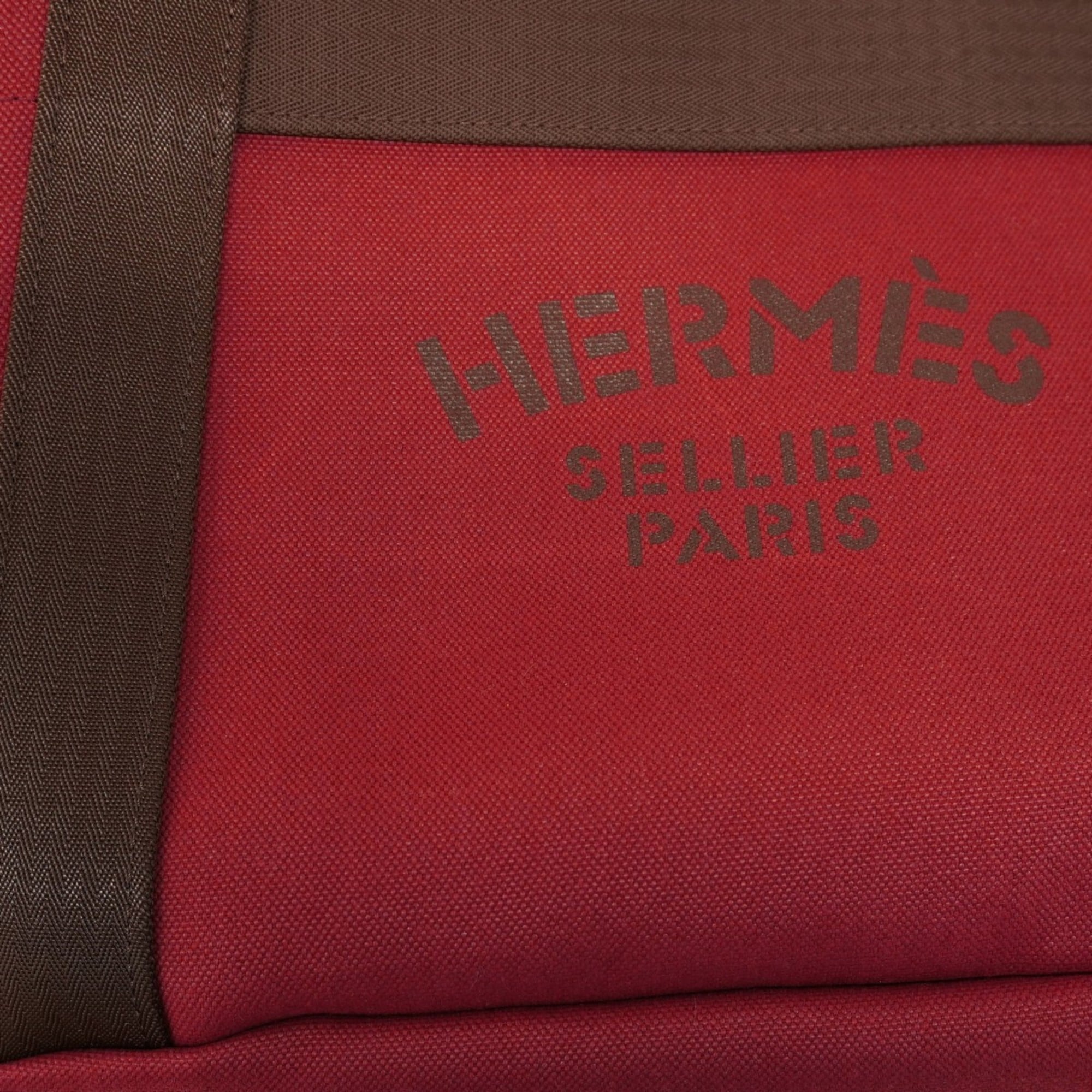 Hermes Red Color Canvas Tote Bag (Pre-Owned)