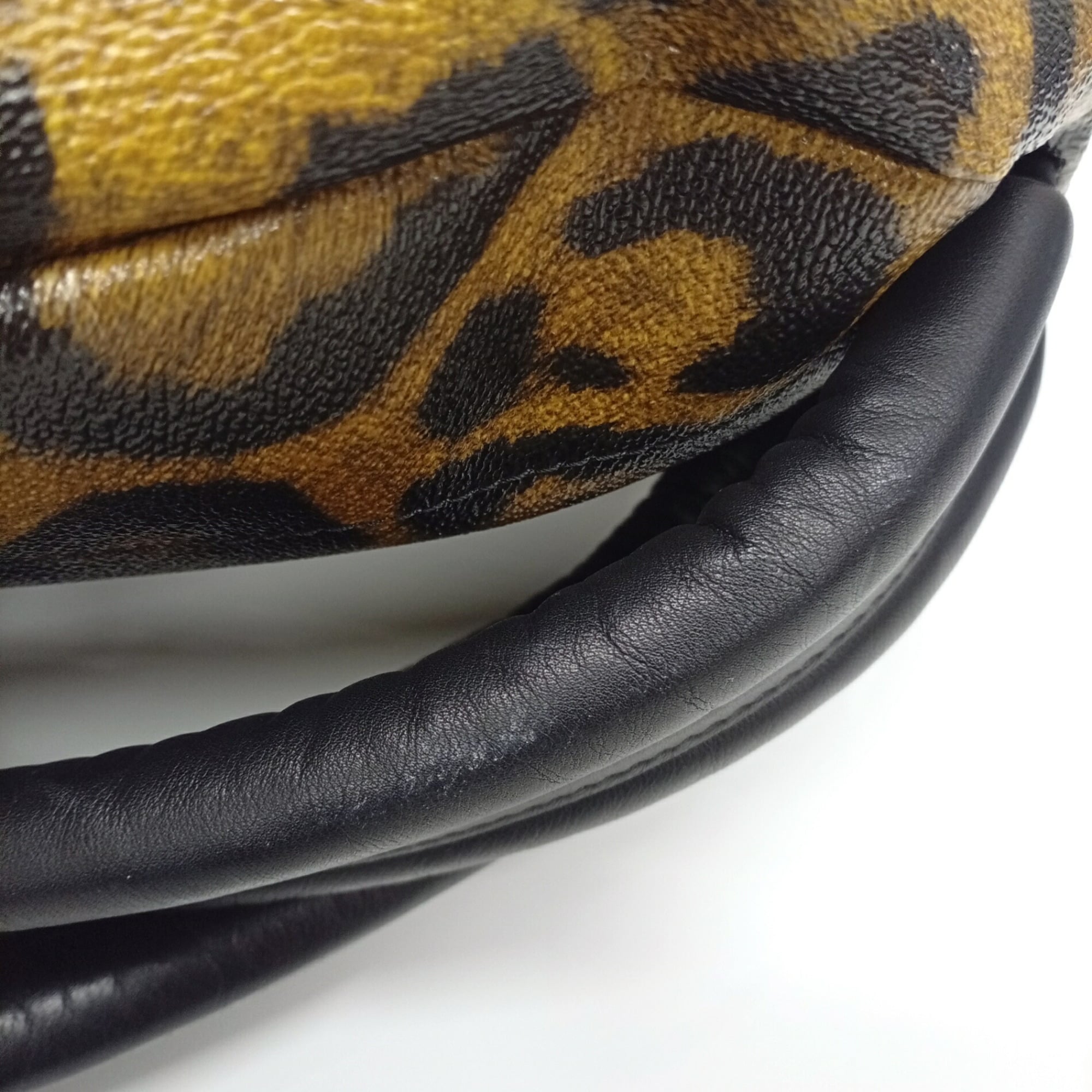 Louis Vuitton Black Brown Leopard Pvc Coated Canvas Leather Backpack (Pre-Owned)