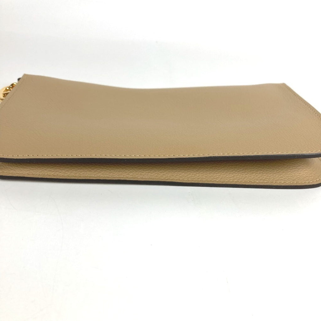 Hermes Beige Leather Handbag Pouch Shoulder Bag (Pre-Owned)