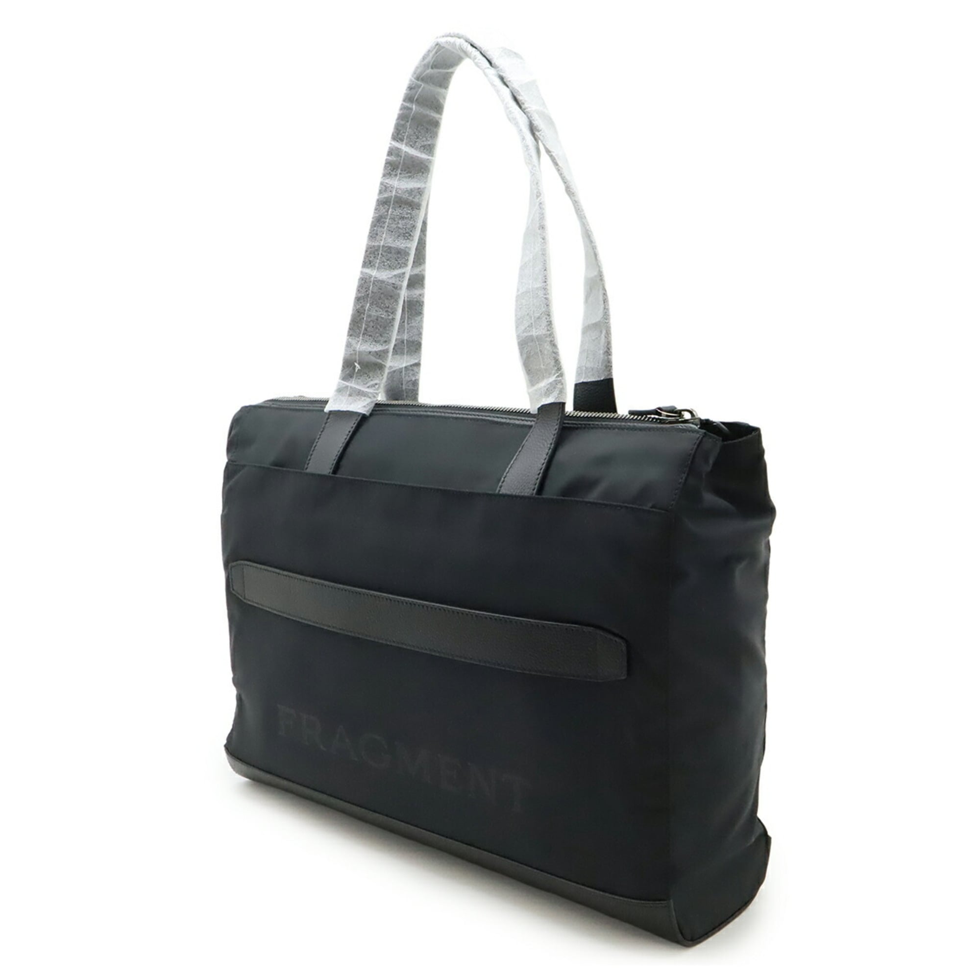 Bvlgari Black Nylon Leather Shoulder Bag Tote Bag (Pre-Owned)