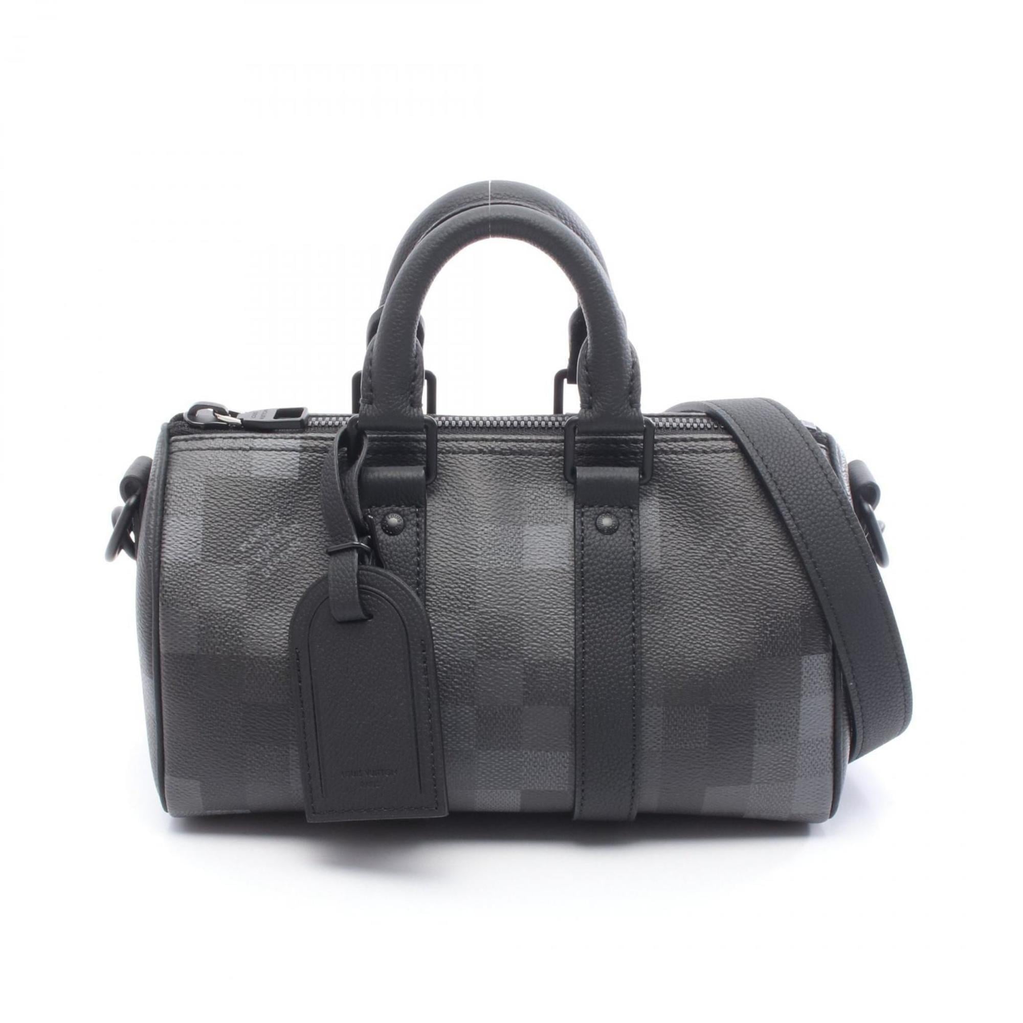 Louis Vuitton Black Coated Canvas Leather Handbag (Pre-Owned)