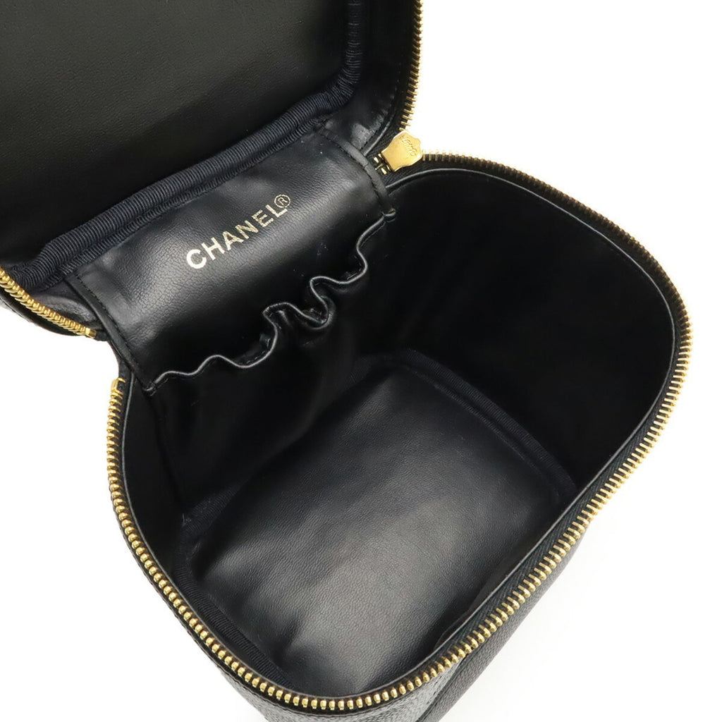 Chanel Black Grained Calfskin Handbag Vanity Bag (Pre-Owned)