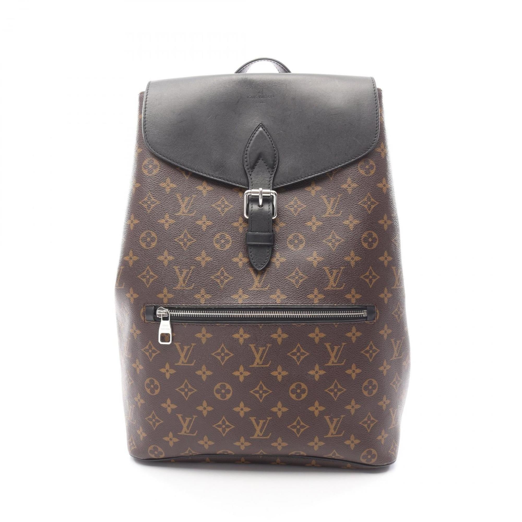 Louis Vuitton Black Brown Monogram Leather Backpack (Pre-Owned)