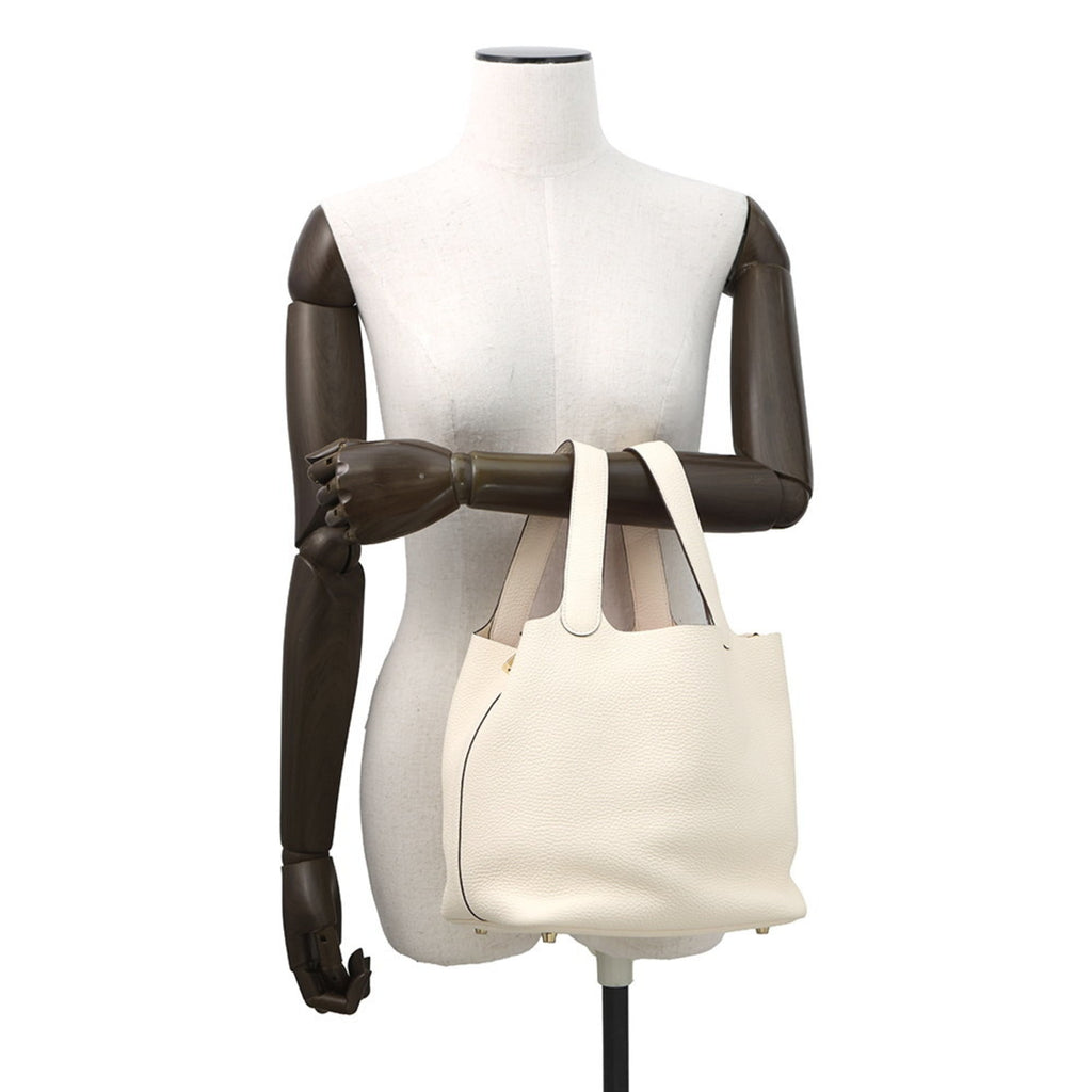 Hermes Picotin Gold Taurillon Clemence Leather Handbag (Pre-Owned)