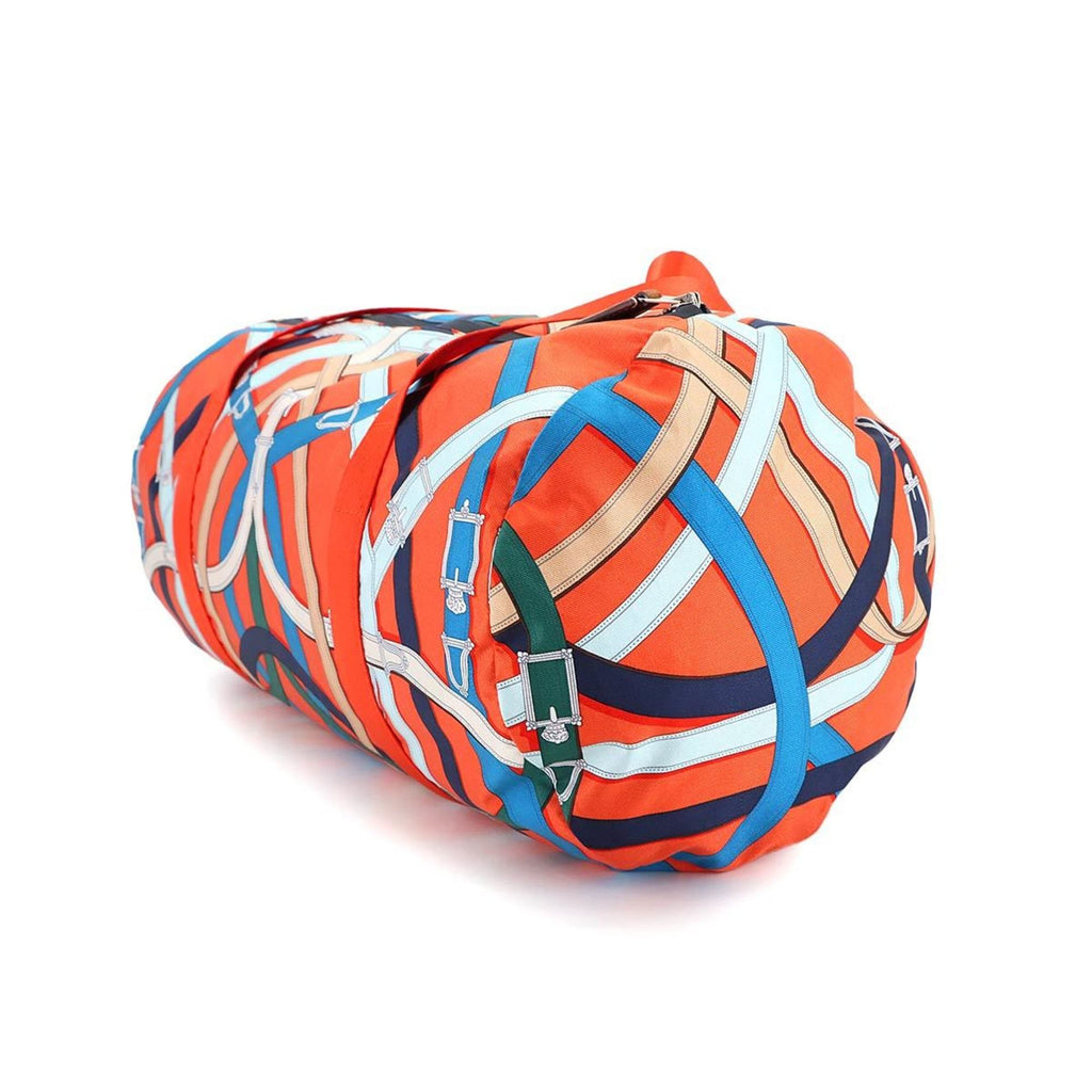 Hermes Multi-Color Orange Silk Leather Shoulder Bag (Pre-Owned)