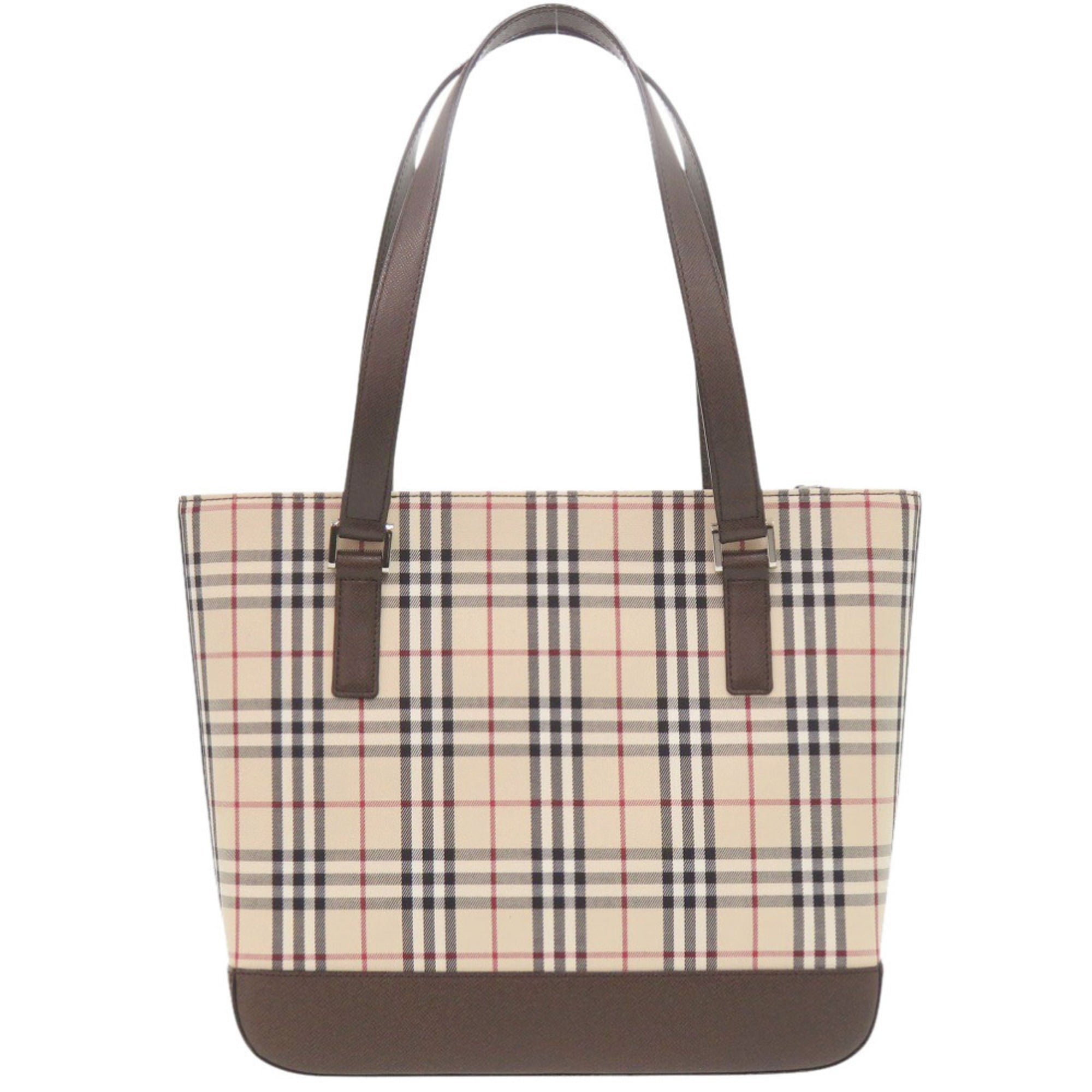 Burberry Beige Brown Canvas Handbag (Pre-Owned)