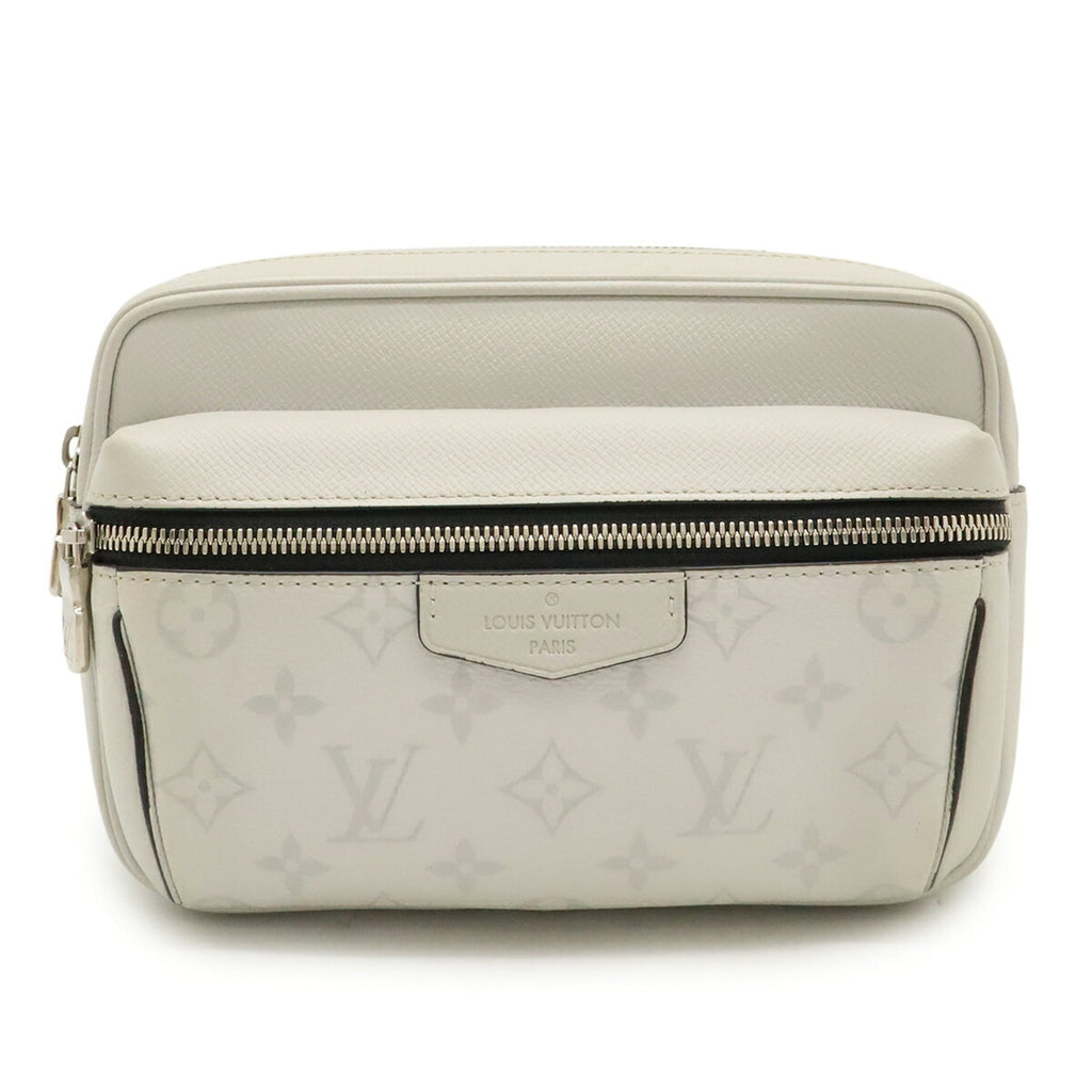 Louis Vuitton Taigarama White Taiga Leather Monogram Sling Bag (Pre-Owned)