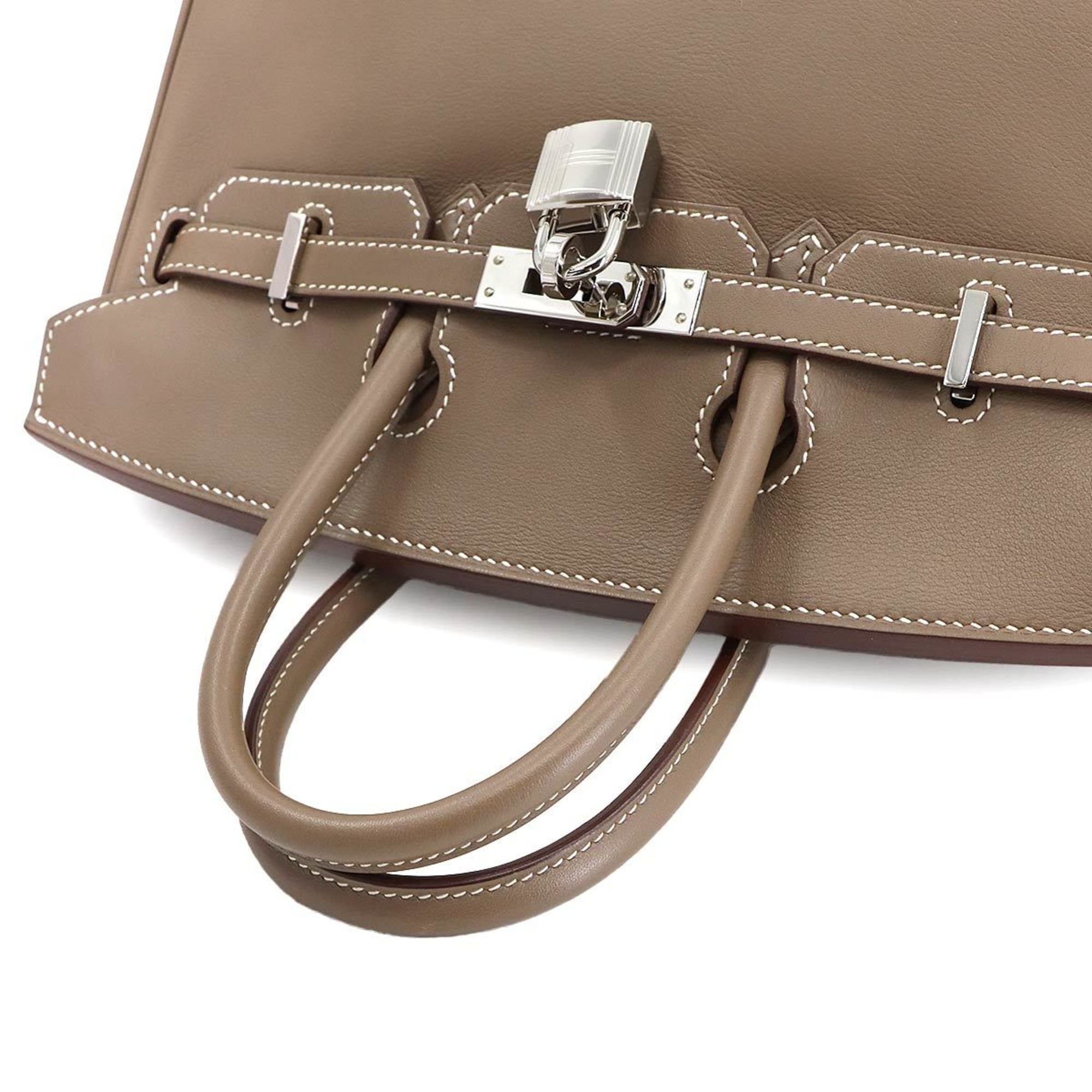 Hermes Etoupe Gray Swift Leather Handbag (Pre-Owned)
