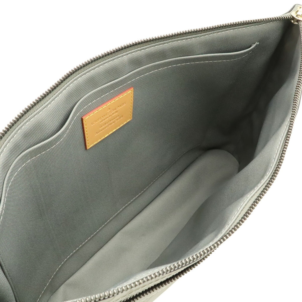 Louis Vuitton Gray Canvas Clutch Bag (Pre-Owned)