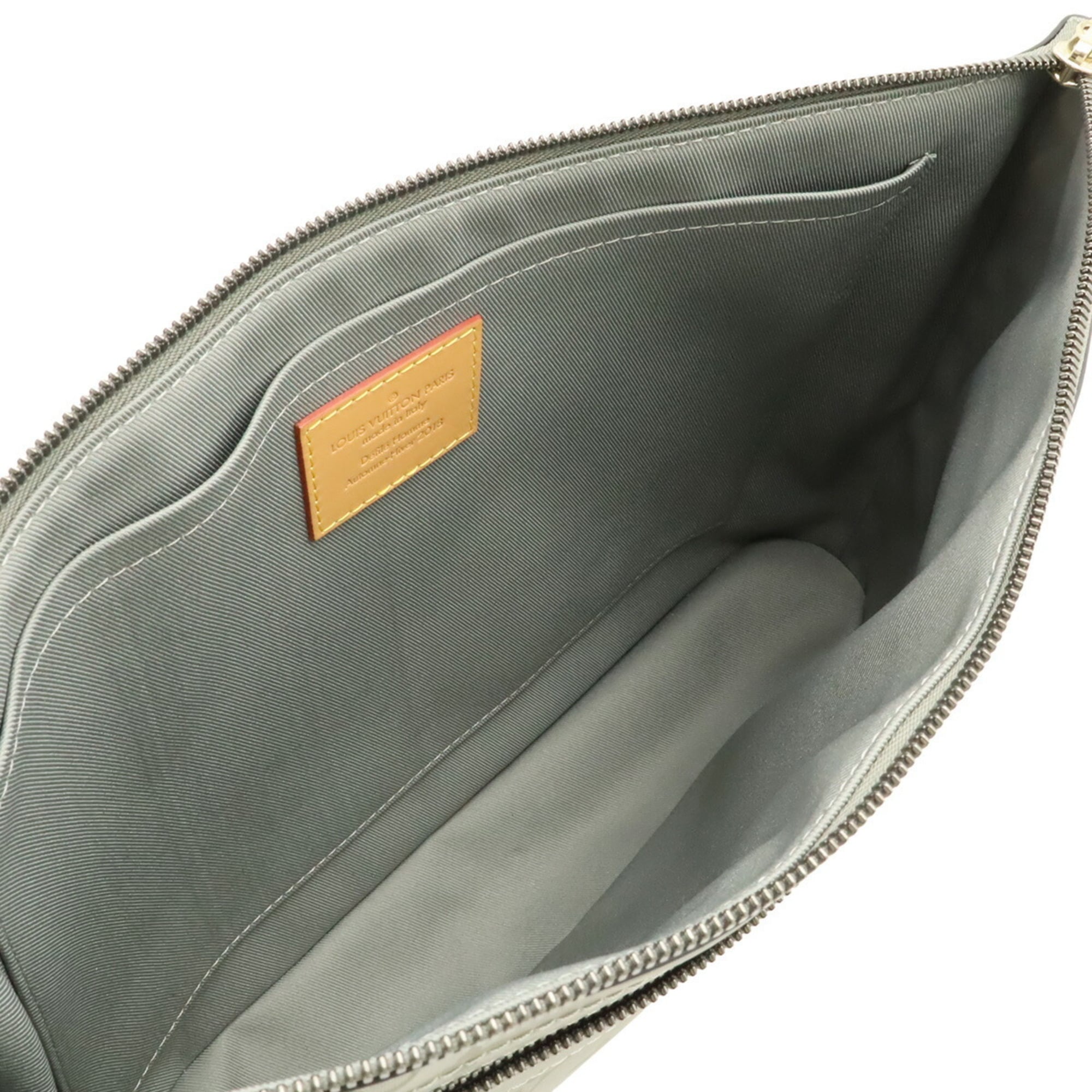 Louis Vuitton Gray Canvas Clutch Bag (Pre-Owned)
