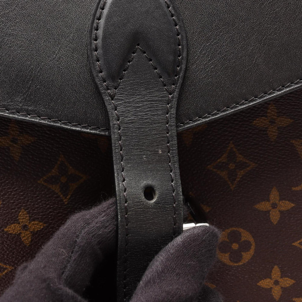 Louis Vuitton Black Brown Monogram Leather Backpack (Pre-Owned)