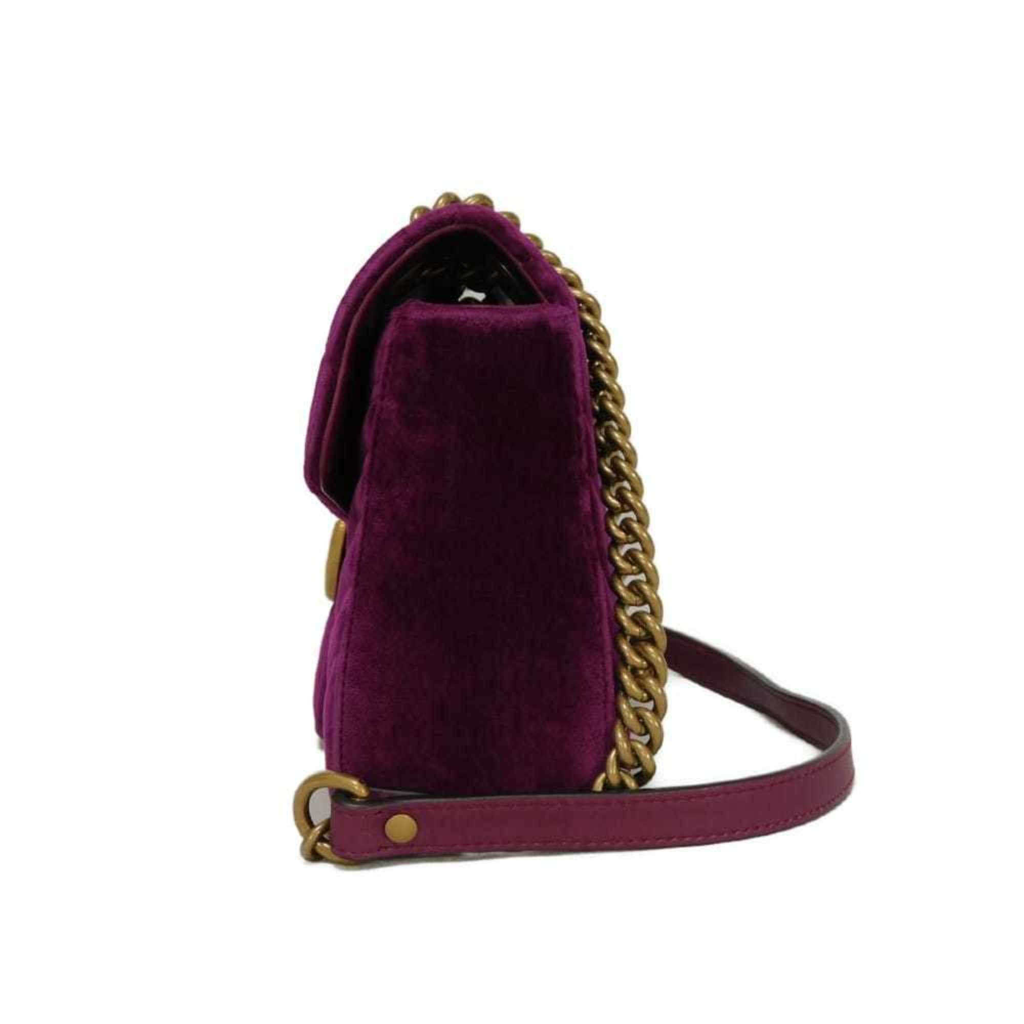 Gucci Purple Velvet Shoulder Bag (Pre-Owned)