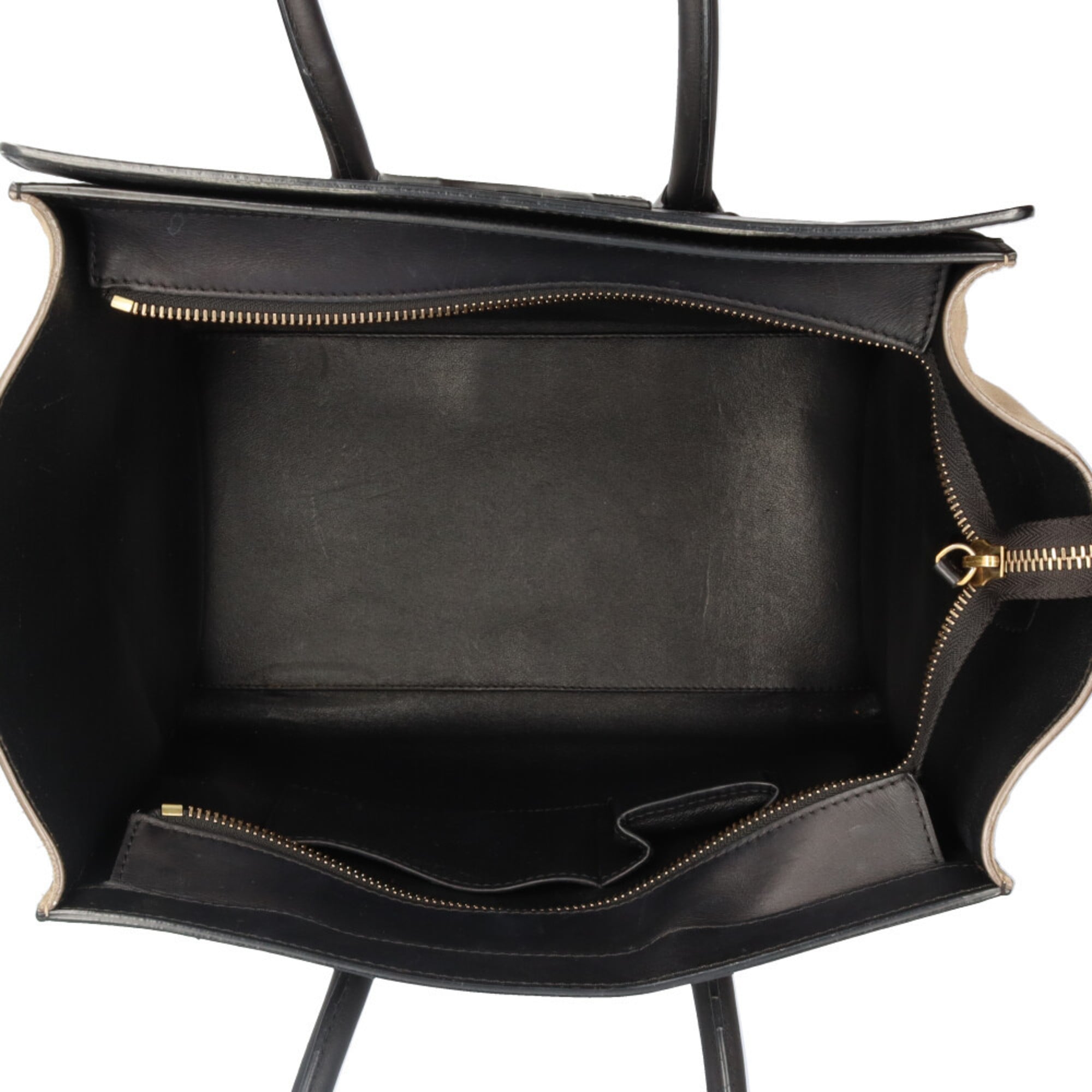 Celine Black Khaki White Leather Handbag (Pre-Owned)