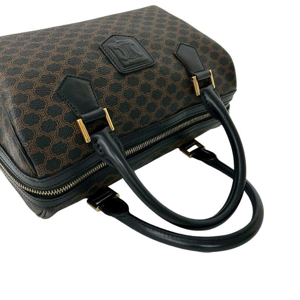 Celine Black Brown Leather Pvc Boston Bag Handbag (Pre-Owned)