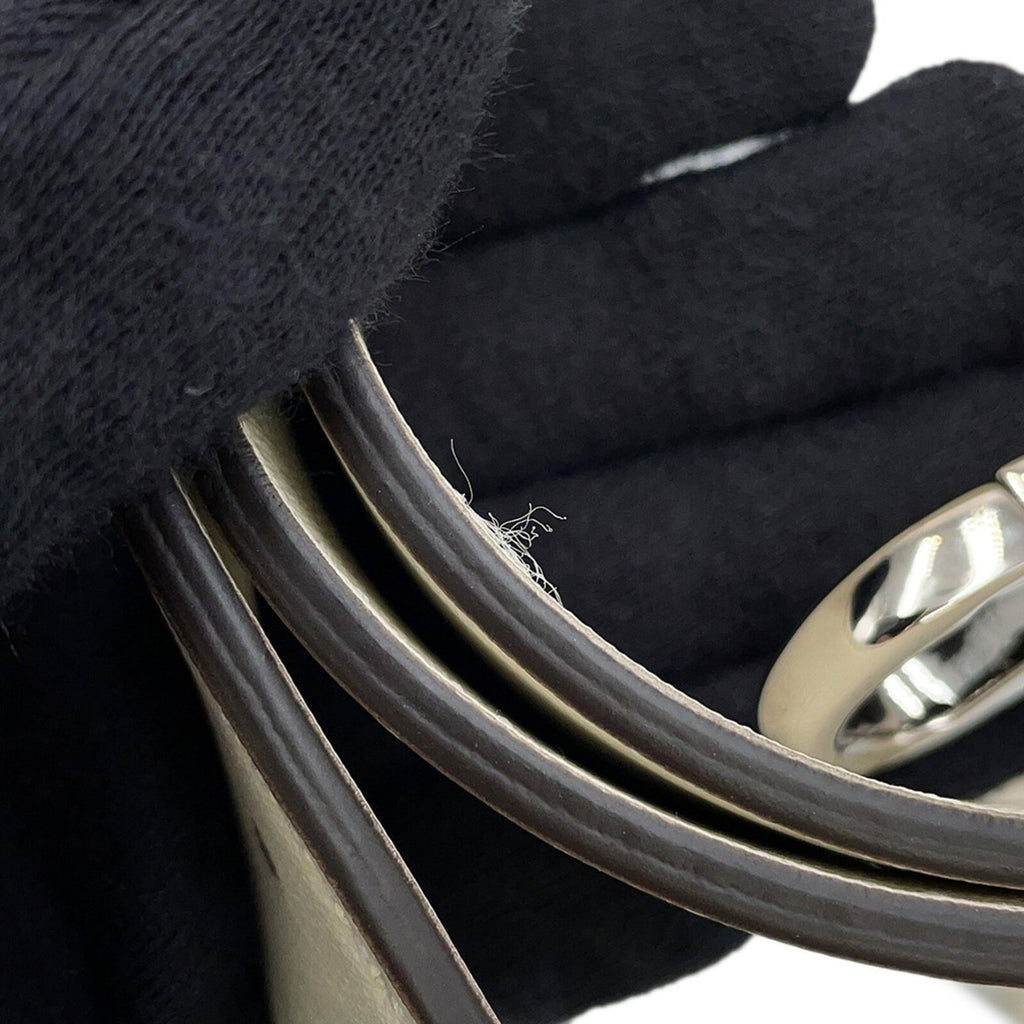 Fendi Zucca Black White Leather Fur Handbag (Pre-Owned)