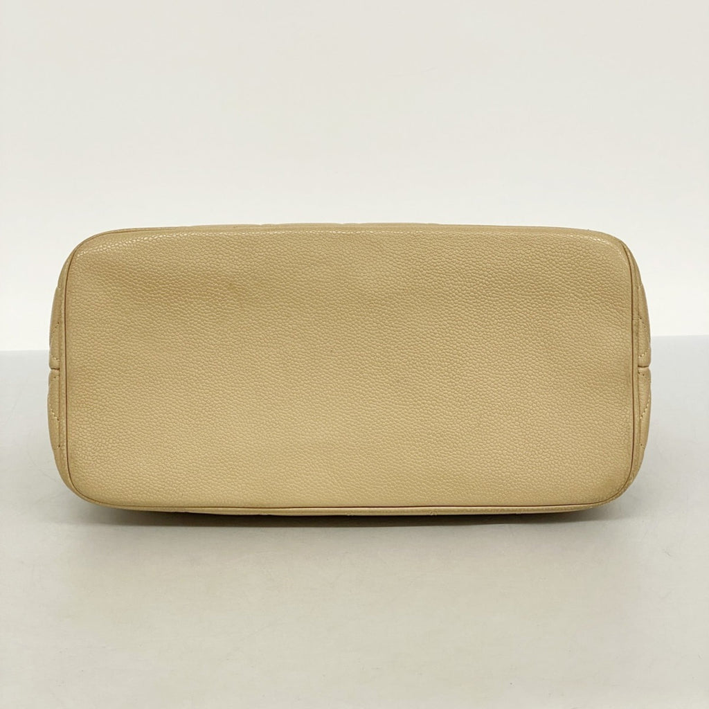 Chanel Beige Grained Calfskin Tote Bag (Pre-Owned)