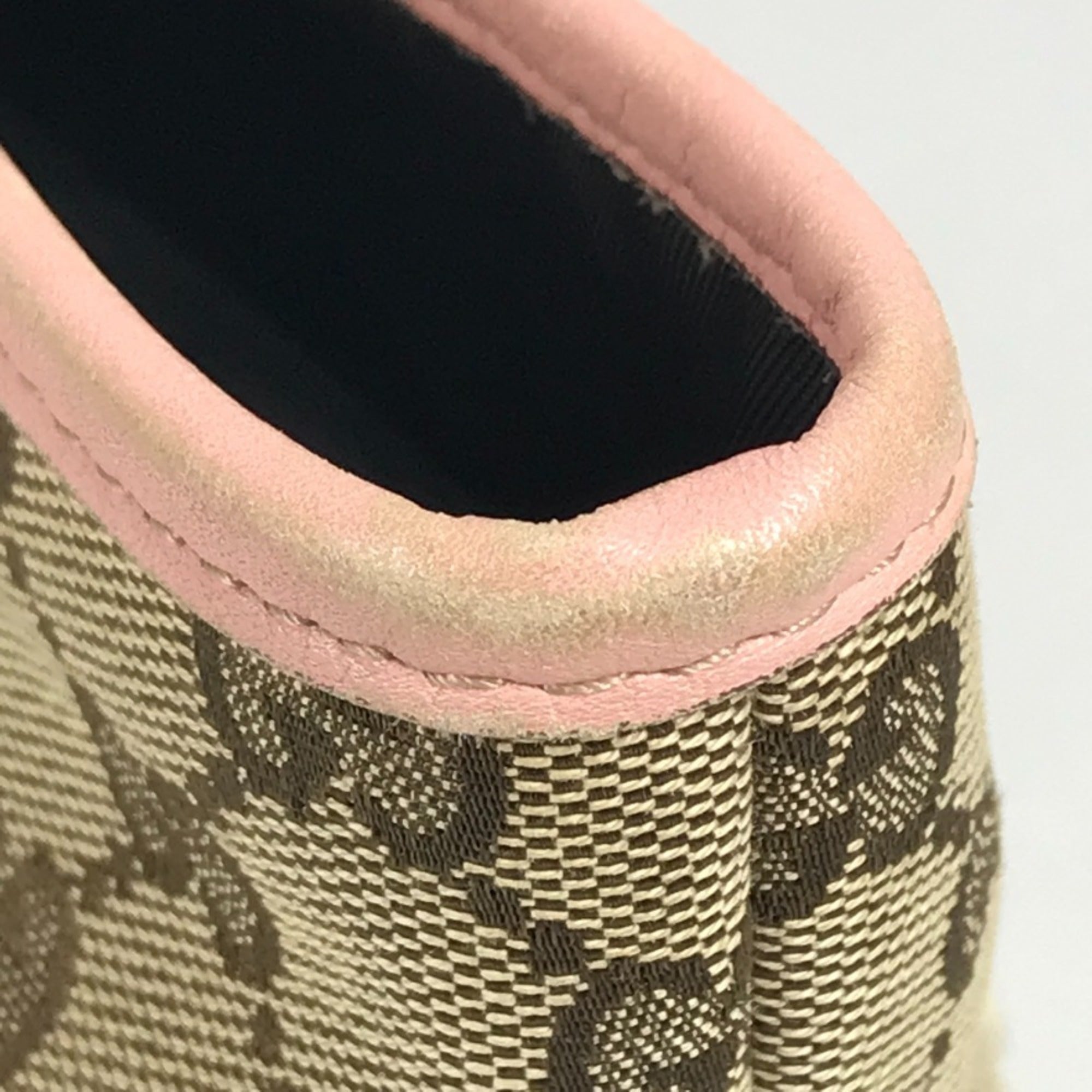 Gucci Beige Pink Gg Canvas Leather Handbag Tote Bag (Pre-Owned)