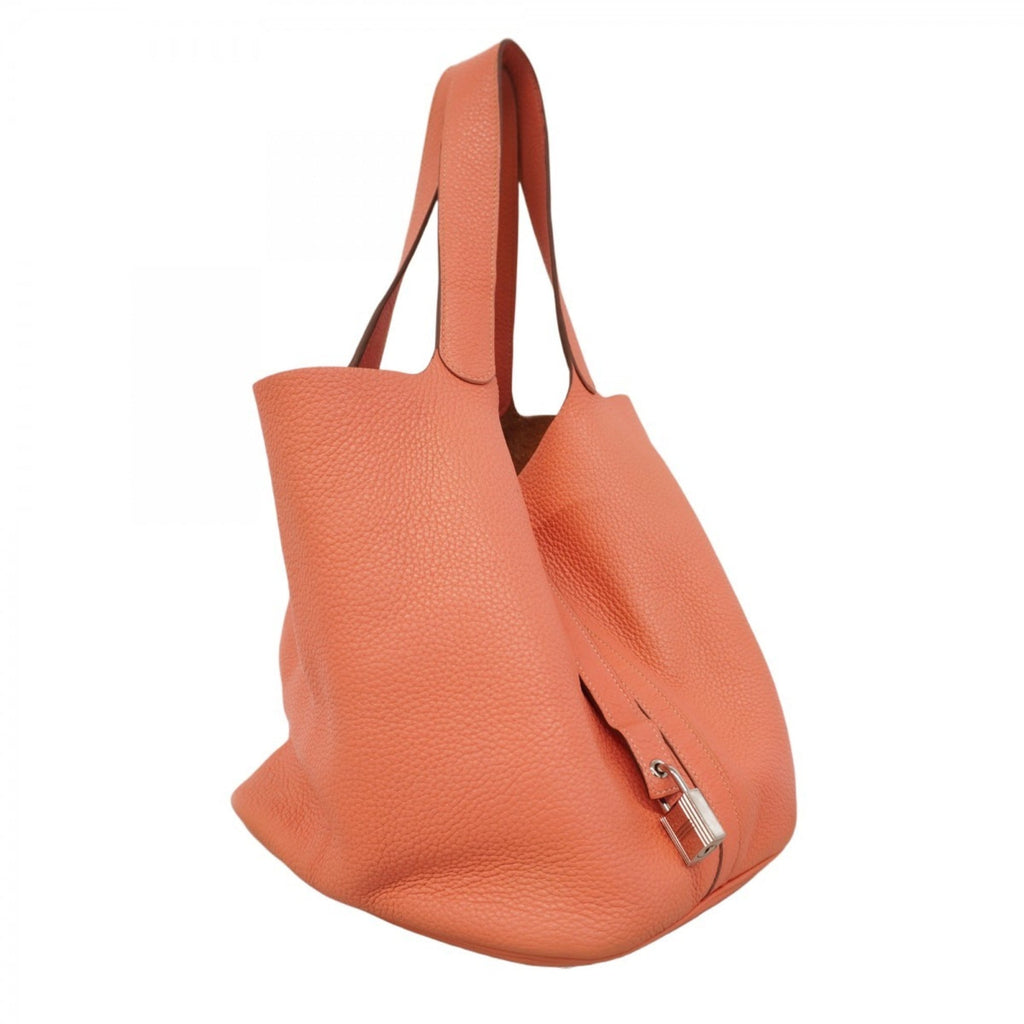 Hermes Silver Taurillon Clemence Leather Handbag (Pre-Owned)
