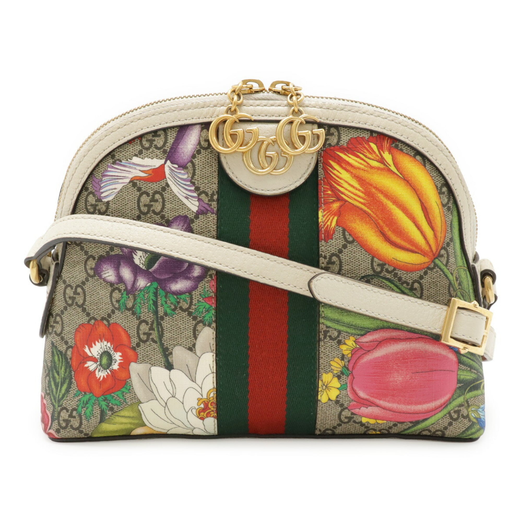 Gucci Beige Ivory Multi-Color Gg Supreme Canvas Leather Pochette Shoulder Bag (Pre-Owned)